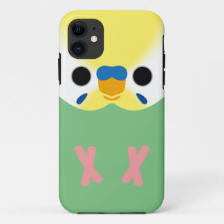 Capa Para iPhone 11 Periquito (OpalineAmareloface2 Cinza Asurceleste M