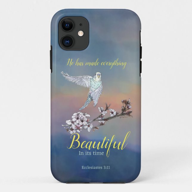 Capa Para iPhone 11 Periquito Voador e Verso Encorajador (Verso)