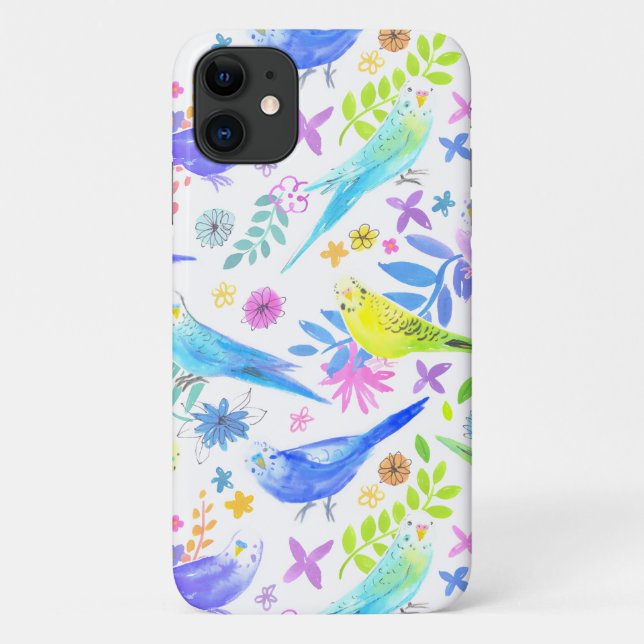 Capa Para iPhone 11 Periquitos de Ortografia Navegável Whimsical (Verso)