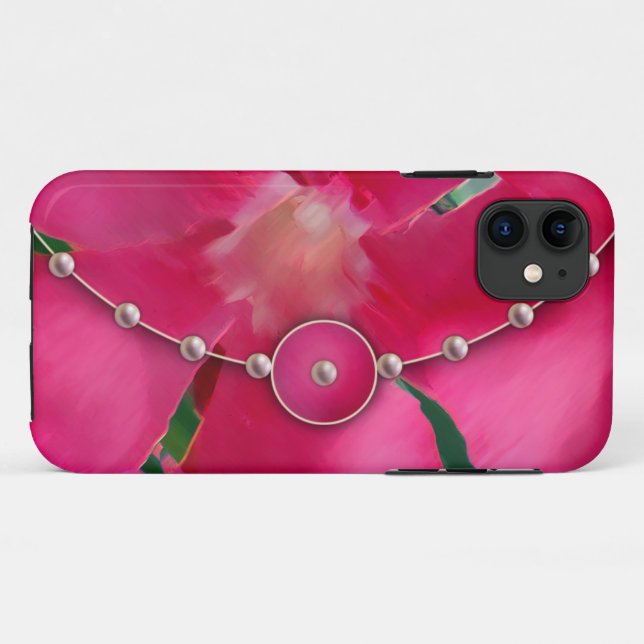 Capa Para iPhone 11 Pérolas cor-de-rosa (Verso (horizontal))