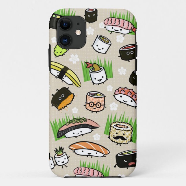 Capa Para iPhone 11 Personagens de Sushi Padrão (Verso)