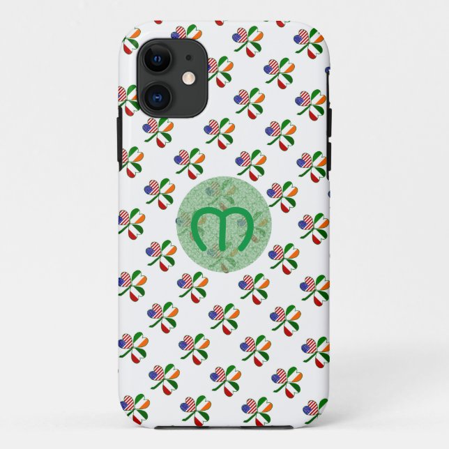 Capa Para iPhone 11 Personalização Verde do Shamrock italiano Kelly (Verso)