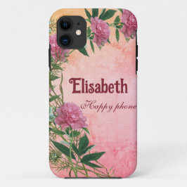 Capa Para iPhone 11 Personalizada pénia floral rústica tematizada pers