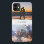 Capa Para iPhone 11 Personalizado 2 Foto e seu nome branco<br><div class="desc">Veja suas memórias mais felizes todos os dias com esta linda foto 2 no telefone 11. Não tem capas de iphone? Você pode mudá-lo para uma configuração de samsung.</div>
