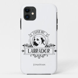 Capa Para iPhone 11 Personalizado, amo o meu Labrador