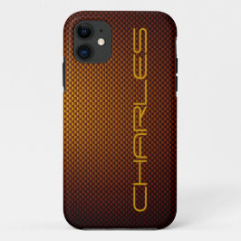 Capa Para iPhone 11 Personalizar a fibra de carbono preta de mel, padr