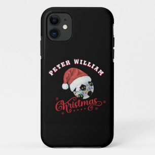Capa Para iPhone 11 Personalizar Papais noeis de Nome Futebol de Natal