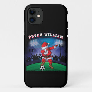 Capa Para iPhone 11 Personalizar Papais noeis de Nome Futebol de Natal