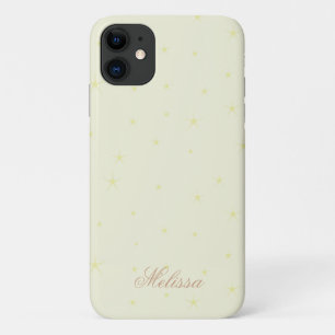 Capa Para iPhone 11 Personalizar Script Dourado Mínimo de Beige Modern