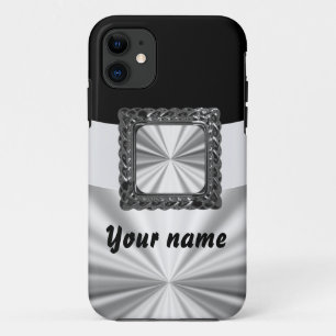 Capa Para iPhone 11 Personalizável em preto e prata