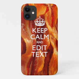 Capa Para iPhone 11 Personalize isso com o Decor Keep Calm and Bacon