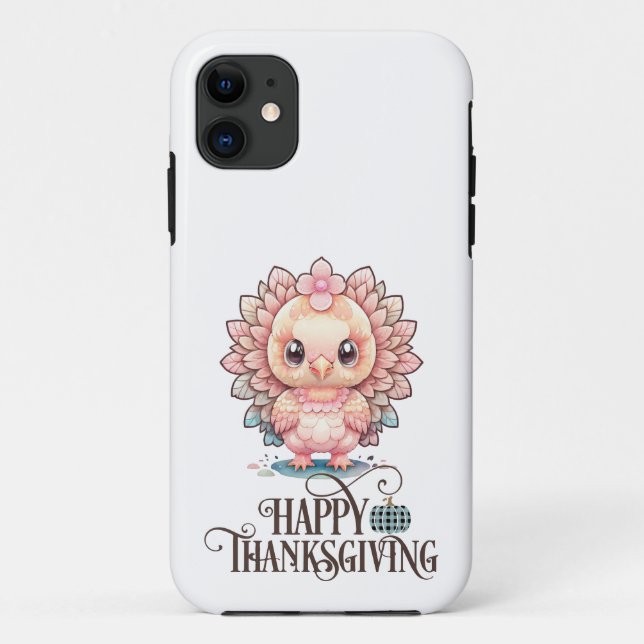 Capa Para iPhone 11 Peru de Ação de Graças Fofo (Verso)