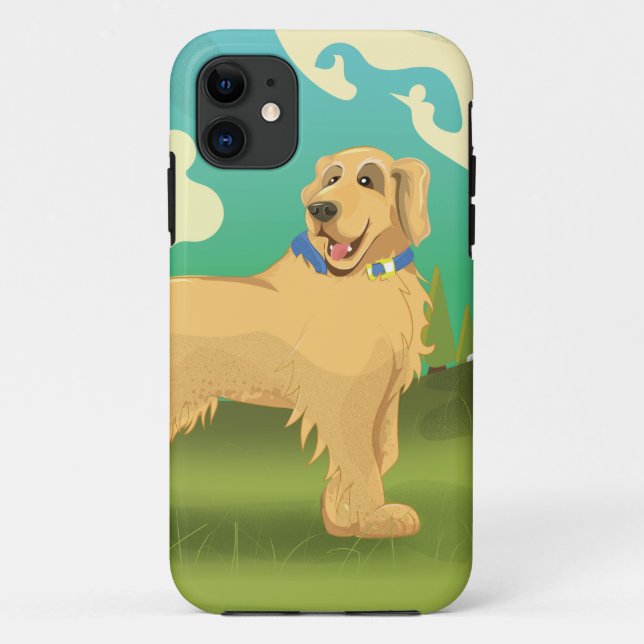 Capa Para iPhone 11 Pet Dog no parque (Verso)