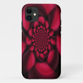 Capa Para iPhone 11 Pétala Preta Rubi Vermelho