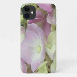 Capa Para iPhone 11 Pétalas de Hydrangea, Cor-de-Rosa, Branca Antiquad