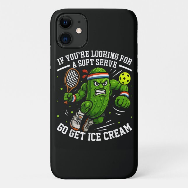 Capa Para iPhone 11 Picles Engraçados Jogando Pickleball (Verso)