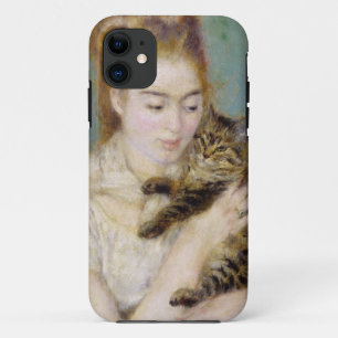 Capa Para iPhone 11 Pierre uma mulher de Renoir   com um gato