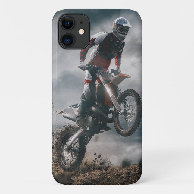 Capa Para iPhone 11 Piloto de Motocross (Verso)
