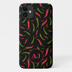 Capa Para iPhone 11 Pimentos Chili Padrão em Preto
