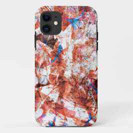 Capa Para iPhone 11 Pincel vermelho abstrato arte digital moderna