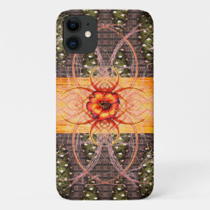 Capa Para iPhone 11 Pine Cones e Uma Flor Escarlate
