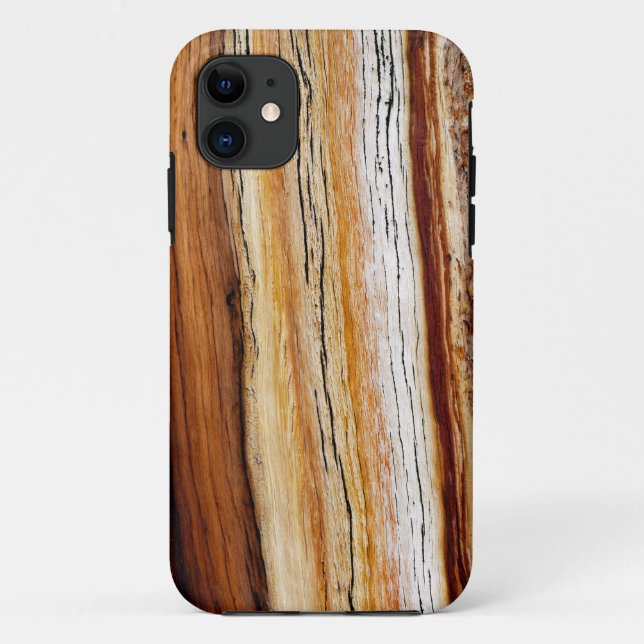 Capa Para iPhone 11 Pine Wood Grain Patterno (Verso)