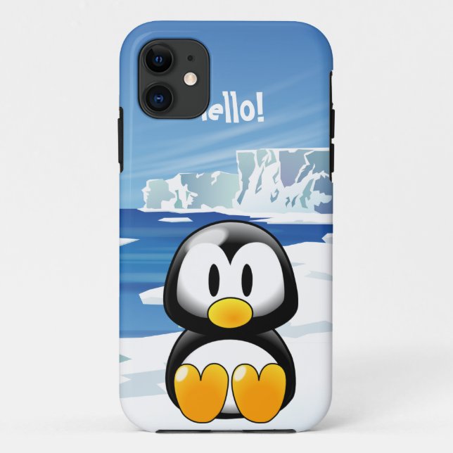Capa Para iPhone 11 Pinguim bonito (Verso)