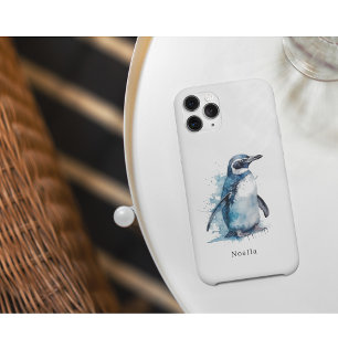 Capa Para iPhone 11 pinguim na cor azul da água