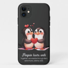Capa Para iPhone 11 Pinguins - Dia de os namorados especial