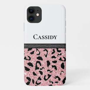 Capa Para iPhone 11 Pink Personalizado e Impressão em Animais Pretos