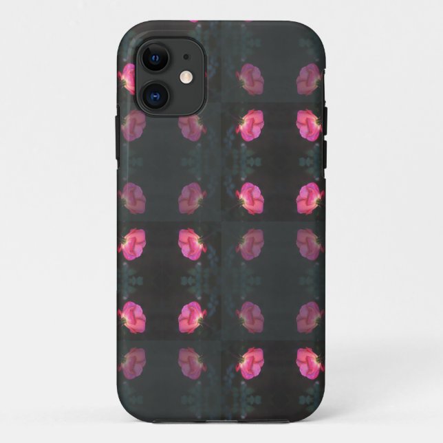 Capa Para iPhone 11 Pink Roses Pattern (Verso)