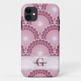 Capa Para iPhone 11 Pinks Radiantes Monogramas Dusky Rosa Mandala