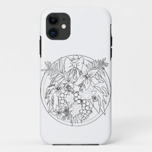 Capa Para iPhone 11 Pinte você mesmo um padrão tropical