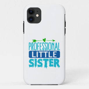 Capa Para iPhone 11 Pinto Azul de Irmã Pequena Profissional