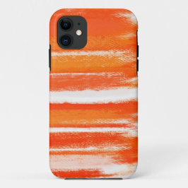 Capa Para iPhone 11 pintura abstrato | Orange White Abstrato Art 46
