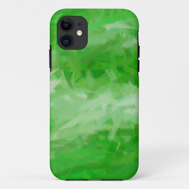 Capa Para iPhone 11 Pintura Abstrato verde 6 (Verso)