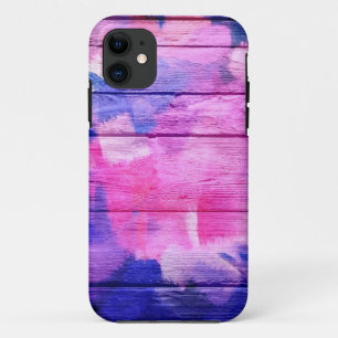 Capa Para iPhone 11 Pintura acrílica colorida na madeira #5