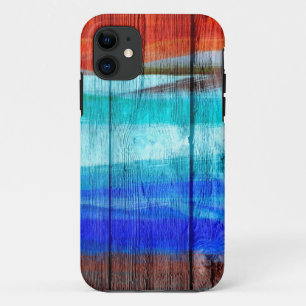 Capa Para iPhone 11 Pintura acrílica colorida na madeira #8