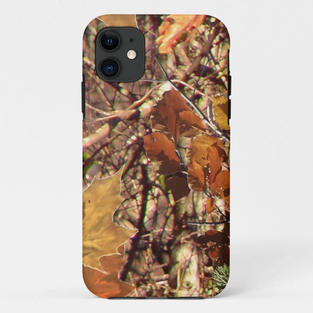 Capa Para iPhone 11 Pintura da Camuflagem de Folhagem Natureza Queda (Verso)