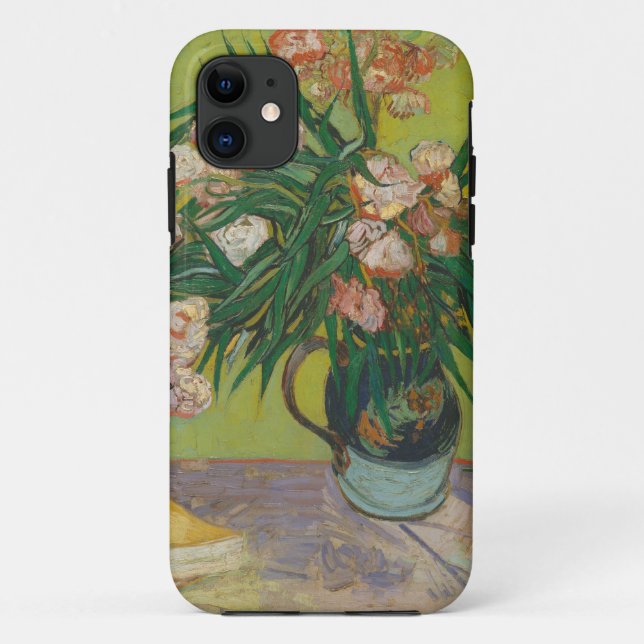 Capa Para iPhone 11 Pintura da flor de oleandro de Vincent Van Gogh (Verso)