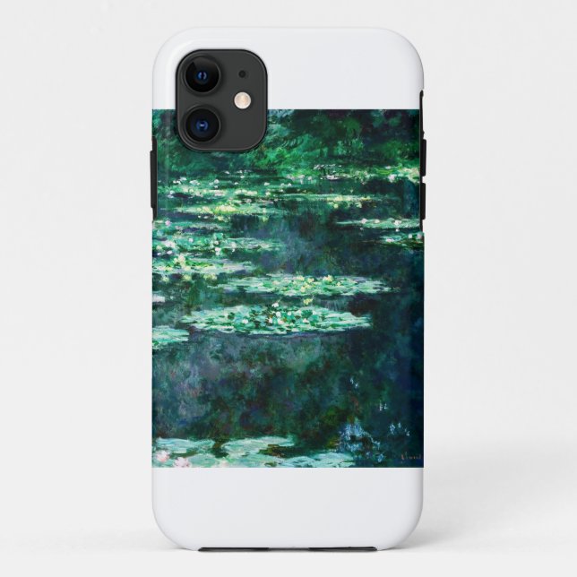 Capa Para iPhone 11 Pintura de famílias d'água por Claude Monet (Verso)