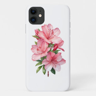 Capa Para iPhone 11 pintura em aquarela de flor de azálea