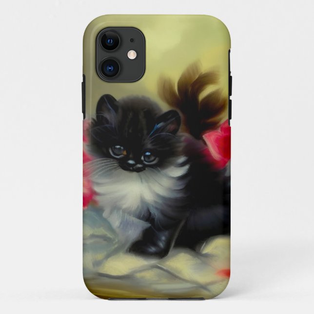 Capa Para iPhone 11 Pintura em branco e preto (Verso)