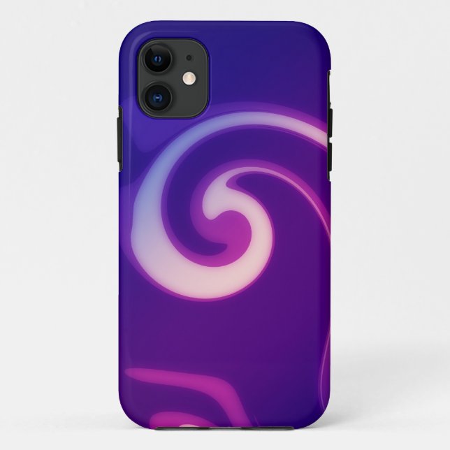 Capa Para iPhone 11 Pintura em espiral roxa (Verso)