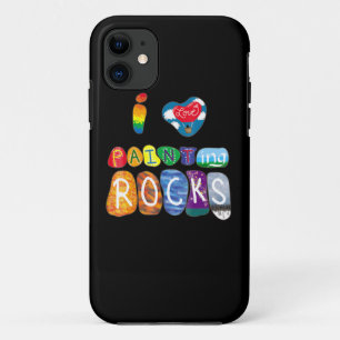 Capa Para iPhone 11 Pintura I Love Rock Painting Funny Rock Painter