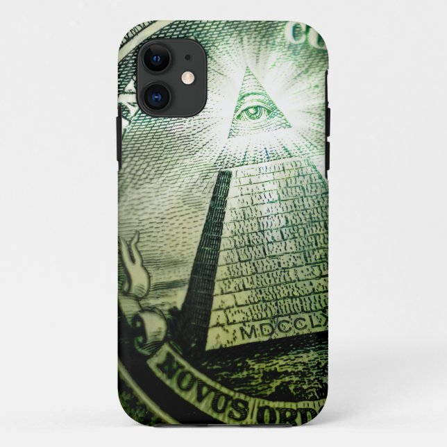 Capa Para iPhone 11 Pirâmide de Dinheiro "Olho da Providência" (Verso)