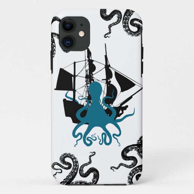 Capa Para iPhone 11 Pirata de Steampunk iphone5 - ataque do polvo de (Verso)