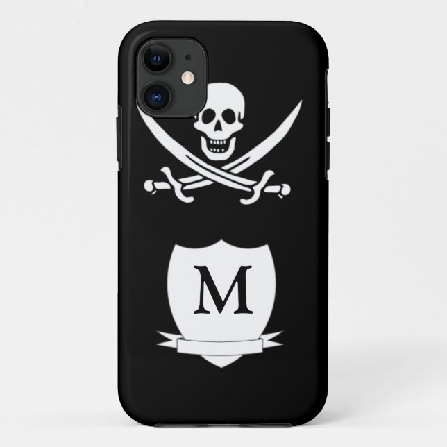Capa Para iPhone 11 Pirata e monograma (Verso)