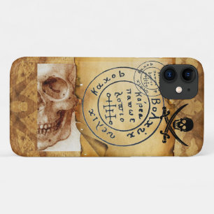 CAPA PARA iPhone 11 PIRATAS ANTICOS MAPA DE TRATAMENTO, CRÂNIO E ESPA