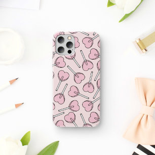 Capa Para iPhone 11 Pirulitos Cor-de-Rosa, Pirulitos em Forma de Coraç